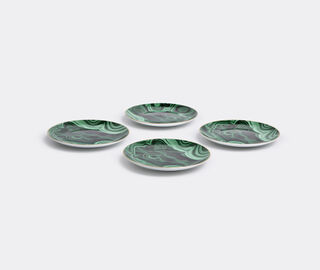 L'Objet 'Malachite' dessert plate, set of four MULTICOLOUR LOBJ15MAL961GRN