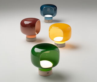 NasonMoretti 'Mini Technicolor' table lamp, avio blue and milk white MULTICOLOUR NAMO26MIN800BLU