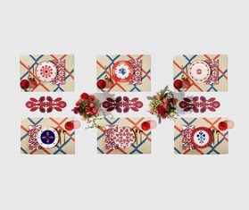 La DoubleJ 'Ladina' dessert plate, set of two MULTICOLOUR LADJ21DES243RED