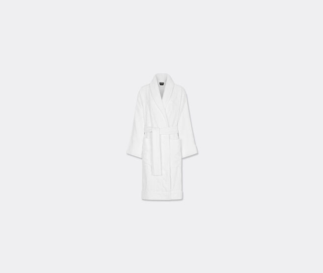 Dolce&Gabbana Casa Jacquard bathrobe with D&G logo, white WHITE DGCA25WHI506WHI