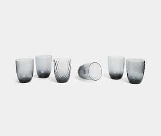 NasonMoretti 'Idra' water glass, set of six GREY NAMO16WAT231GRY