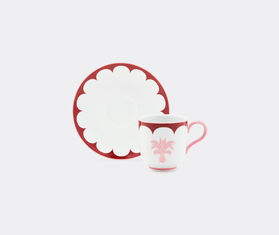 Aquazzura Casa &#39;Jaipur&#39; coffee cup and saucer, set of two, bordeaux and pink MULTICOLOUR AQUA23JAI309MUL