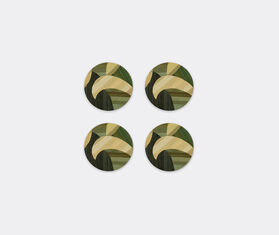 HestiaLiving &#39;Tropique&#39; round coaster, set of four, green GREEN HELI25TRO863GRN