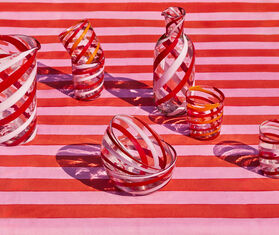 Lisa Corti 'Pervinch' bottle, red and pink MULTICOLOUR LICO26BOT349PIN