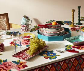 Lisa Corti &#39;Indian Tiger&#39; tray, red multicolor RED LICO25REC596RED