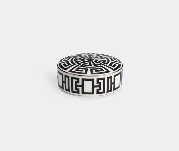 Ginori 1735 'Labirinto' round box with cover, black  RIGI20LAB170BLK