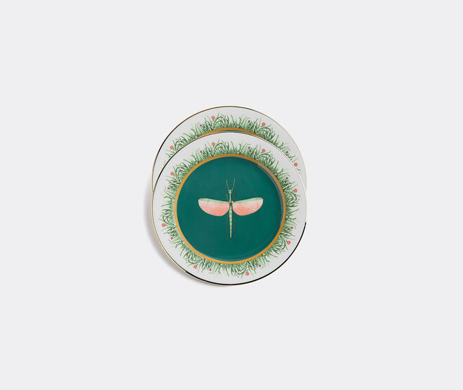 La DoubleJ 'Libellula' dessert plates, set of two GREEN LADJ19LIB848GRN