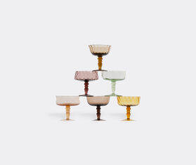 Bitossi Home &#39;Diseguale&#39; goblets, set of six, amber and pink MULTICOLOUR BIHO22SET493MUL