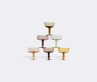 Bitossi Home 'Diseguale' goblets, set of six, amber and pink MULTICOLOUR BIHO22SET493MUL