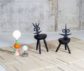 Pulpo 'Lumpy, Little Monster' stool BLACK PULP23LIT184BLK