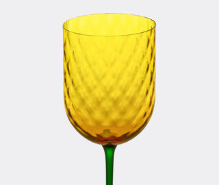 Dolce&amp;Gabbana Casa 'Carretto Siciliano' red wine glass, yellow and blue YELLOW DGCA22HAN710MUL