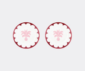 Aquazzura Casa &#39;Jaipur&#39; dessert plate, set of two, bordeaux and pink MULTICOLOUR AQUA23JAI966MUL