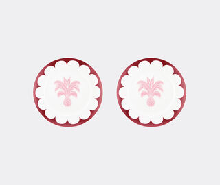 Aquazzura Casa 'Jaipur' dessert plate, set of two, bordeaux and pink MULTICOLOUR AQUA23JAI966MUL