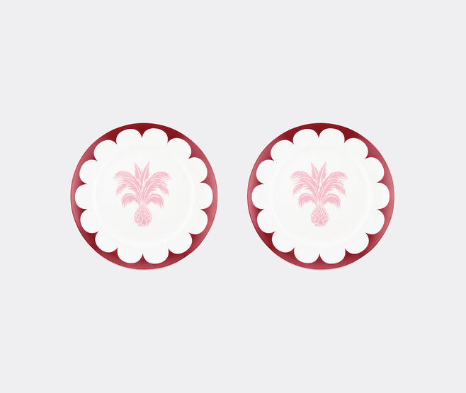 Aquazzura Casa 'Jaipur' dessert plate, set of two, bordeaux and pink MULTICOLOUR AQUA23JAI966MUL