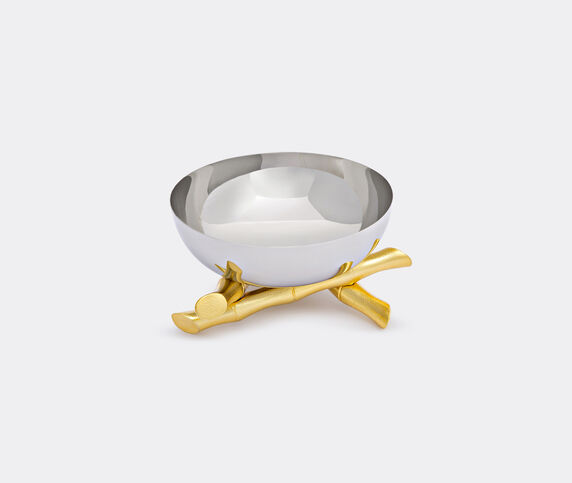 L'Objet 'Bambou' bowl, medium Gold, Platinum LOBJ15BAM462SIL