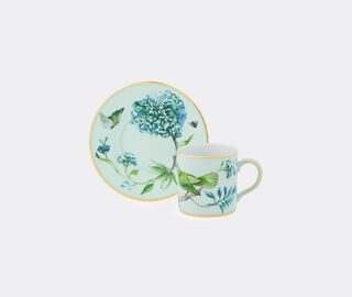 Aquazzura Casa 'Secret Garden' coffee cup and saucer, set of two GREEN AQUA23SEC438GRN