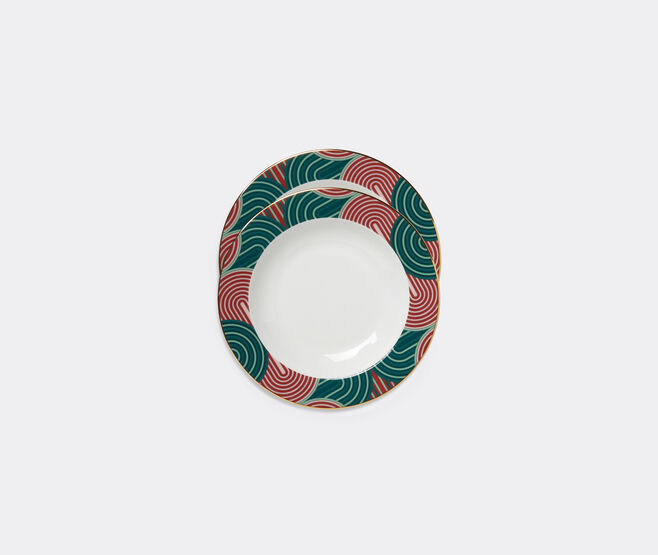 La DoubleJ 'Slinky Verde' soup plate, set of two GREEN LADJ24SOU614GRN