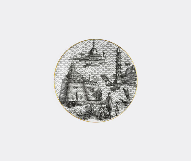 Simone Guidarelli Home 'Oriental Dream' dinner plate, black and white MULTICOLOUR SIMO26SOU587MUL