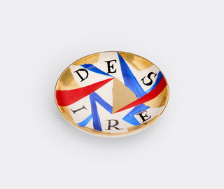 L'Objet 'Desire' plate, white, blue and gold MULTICOLOUR LOBJ25RUA802MUL
