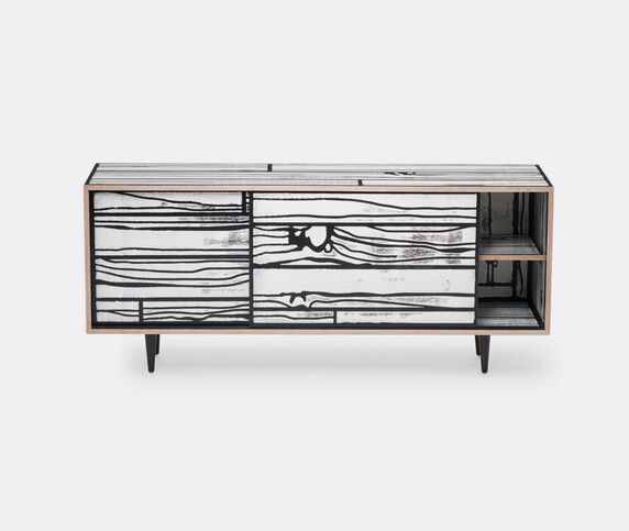Established & Sons 'Wrongwoods' low cabinet, white and black  ESTS19WRO484BLK