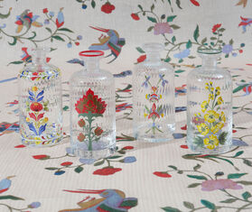 Cabana &#39;Thistle&#39; hand painted bottle, red RED CABA23MUR491RED