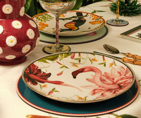 La DoubleJ 'Birdbloom' decorative plate, ivory MULTICOLOR LADJ26DEC022MUL