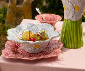 Bordallo Pinheiro 'Maria Flor' salad bowl, set of two, white MULTICOLOR BOPI26MAR996MUL