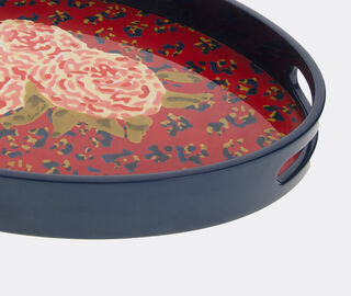 Lisa Corti 'Leopard Flower' tray, red multicolor RED LICO24TRA679RED