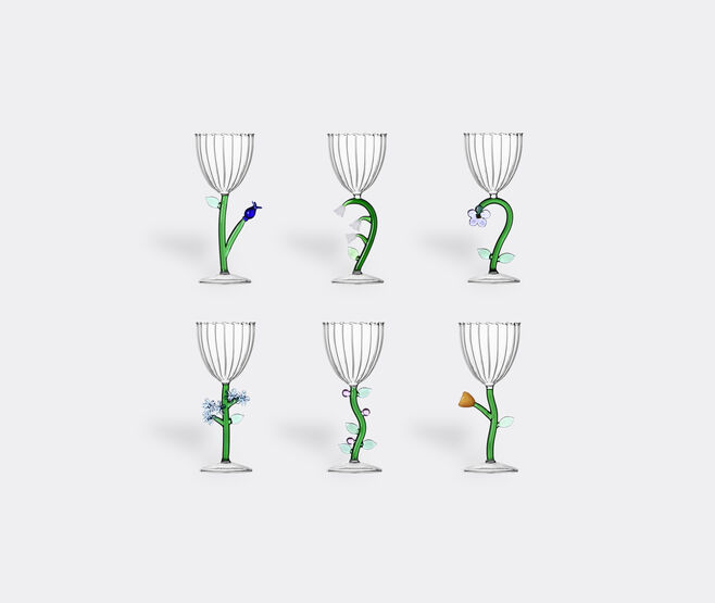 Ichendorf Milano 'Botanica' stemmed glass, set of six MULTICOLOUR ICMI23BOT253MUL
