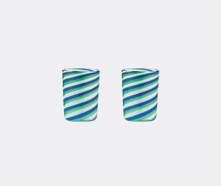 Aquazzura Casa 'Rainbow Swirl' tumbler, set of two, blue and green MULTICOLOUR AQUA23RAI195MUL