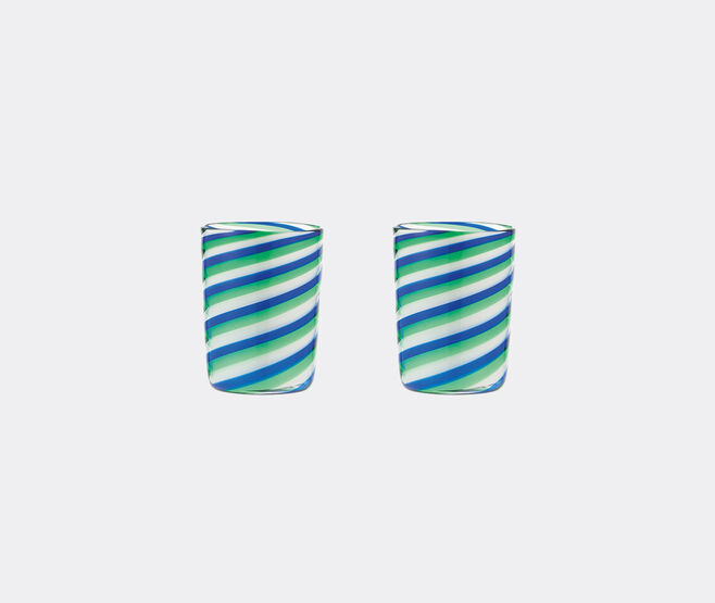 Aquazzura Casa 'Rainbow Swirl' tumbler, set of two, blue and green MULTICOLOUR AQUA23RAI195MUL