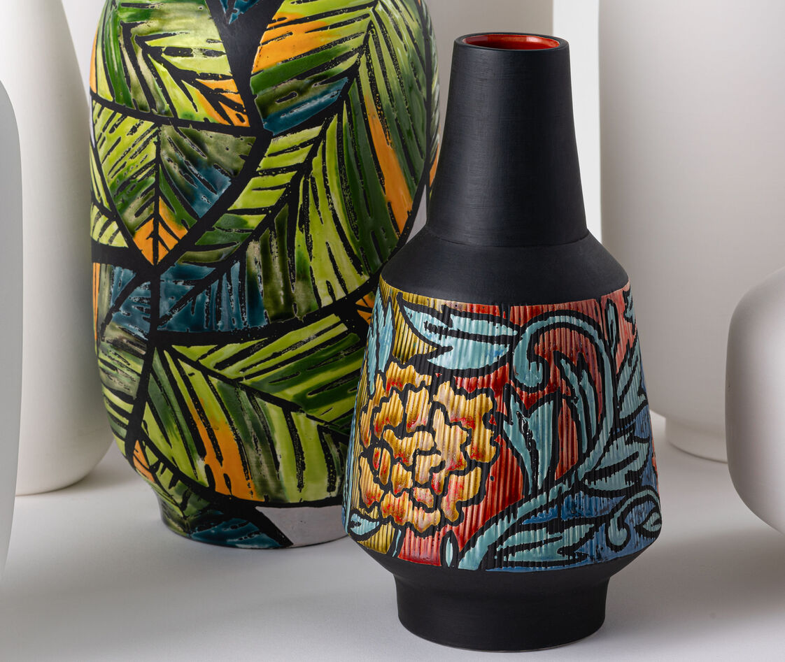 Shop Nuove Forme Vases Matte Black In Matte Black, Multicolor