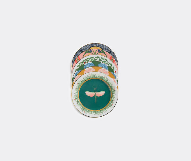 La DoubleJ 'Libellula' dessert plates, set of six MULTICOLOUR LADJ19DES800MUL