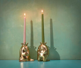 L&#39;Objet &#39;Haas King and Queen&#39; candlesticks GOLD LOBJ22HAA422GOL