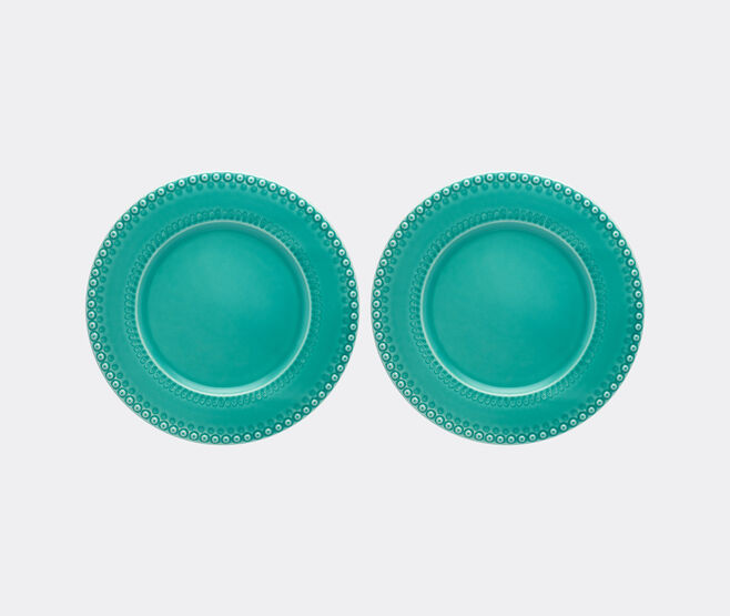 Bordallo Pinheiro &lsquo;Fantasia&rsquo; charger plate, set of two, acqua green TURQUOISE BOPI23FAN628LGR