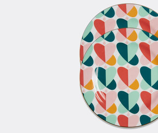 La DoubleJ 'Farfalle' dessert plate, set of two MULTICOLOUR LADJ22DES061MUL