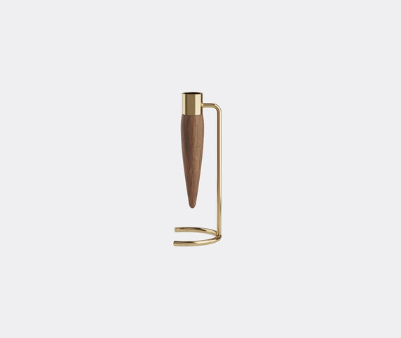 Audo Copenhagen 'Umanoff Candle Holder' Polished Brass/Walnut MENU21UMA410BRW