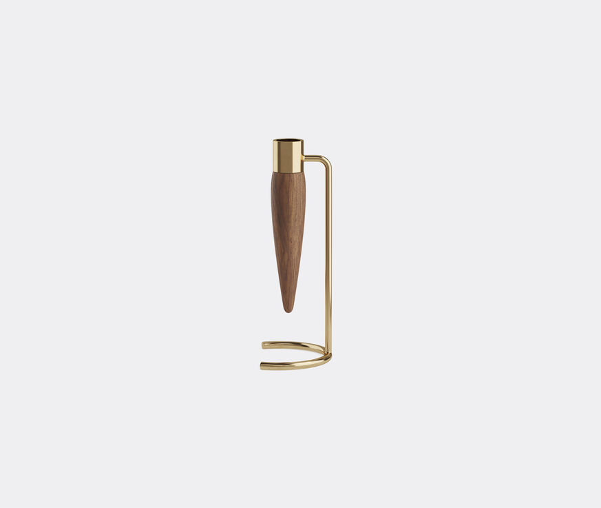 Menu 'Umanoff Candle Holder' Polished Brass/Walnut MENU21UMA410BRW