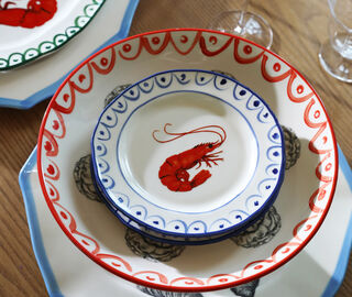 &amp;k Amsterdam 'Sir&egrave;ne Crevette' bread plate, set of two, multicolor MULTICOLOUR AMST26PLA778MUL