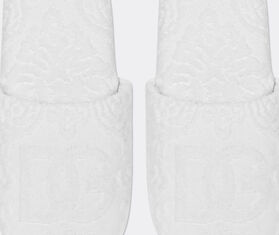 Dolce&amp;Gabbana Casa Jacquard slippers with D&amp;G logo, white WHITE DGCA25WHI031WHI