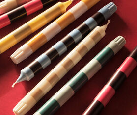 Hay 'Stripe Candle' set of four, bright MULTICOLOUR HAY121STR504MUL