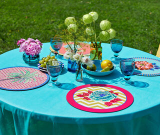Lisa Corti 'Masonite' round placemat, set of two, hima palma yellow YELLOW LICO23MAS640MUL