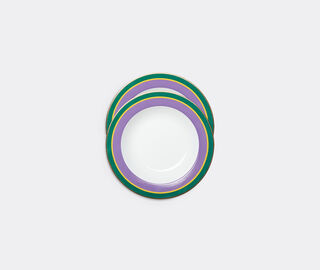 La DoubleJ 'Rainbow Purple' soup plate, set of two PURPLE LADJ24SOU321PUR