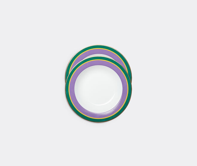 La DoubleJ 'Rainbow Purple' soup plate, set of two PURPLE LADJ24SOU321PUR