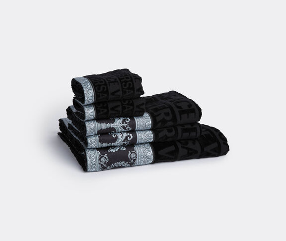 Versace 'I Love Baroque' towel set, set of five, black BLACK VERS22TOW138BLK