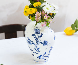 Seletti 'Classic On Acid, Floral Delft' vase, white and blue MULTICOLOUR SELE25POR721MUL
