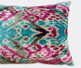 Les-Ottomans Velvet cushion, pink and turquoise MULTICOLOUR OTTO22VEL669MUL