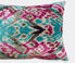 Les-Ottomans Velvet cushion, pink and turquoise  OTTO22VEL669MUL