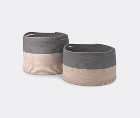 Cassina 'Podor' baskets, set of two, beige &amp; grey GREY CASS21POD982BEI