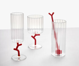 Ichendorf Milano 'Amaranta' flute, set of six, coral MULTICOLOUR ICMI23SET400RED